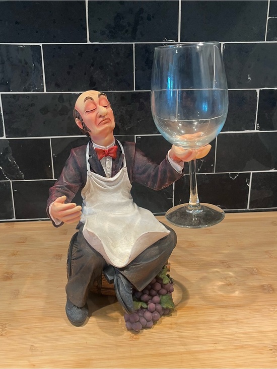 None Other - Vintage Large Wine Butler Steward Connoisseur Resin Glass Holder Decorative